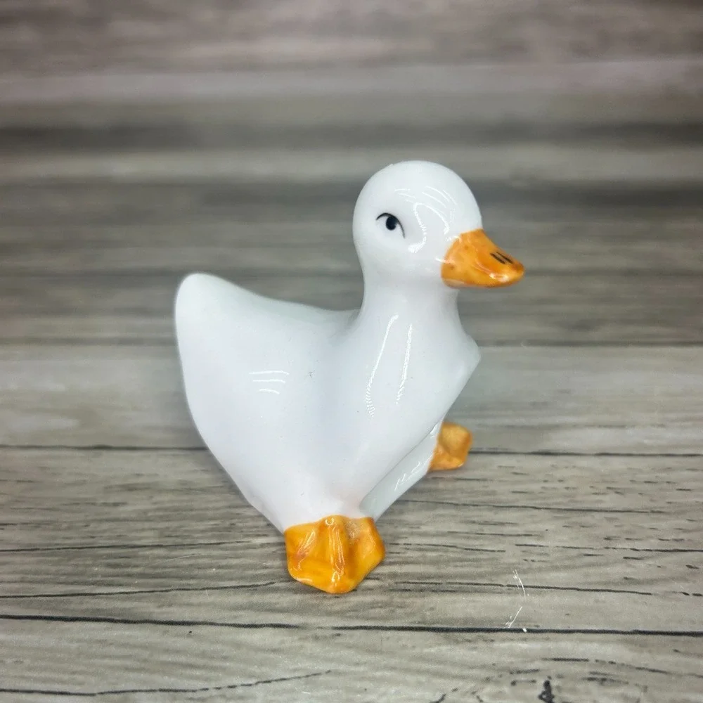 Vtg Ceramic White Duck Goose‎ Napkin Rings Single Farmhouse Country Kitchen